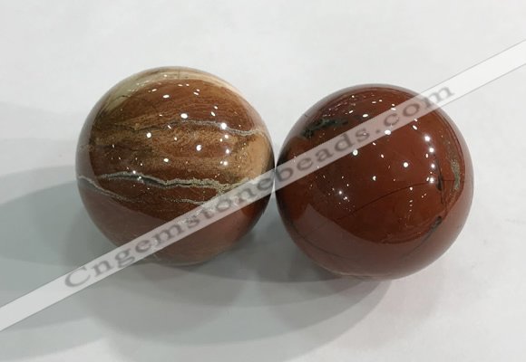 CDN1272 40mm round red jasper decorations wholesale