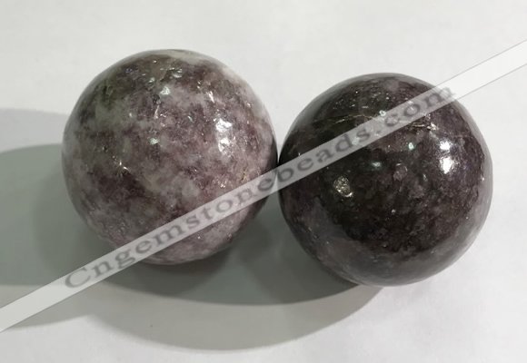 CDN1283 40mm round lilac jasper decorations wholesale