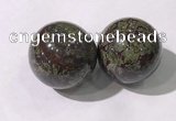 CDN1288 40mm round dragon blood jasper decorations wholesale