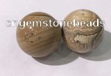 CDN1298 40mm round picture jasper decorations wholesale