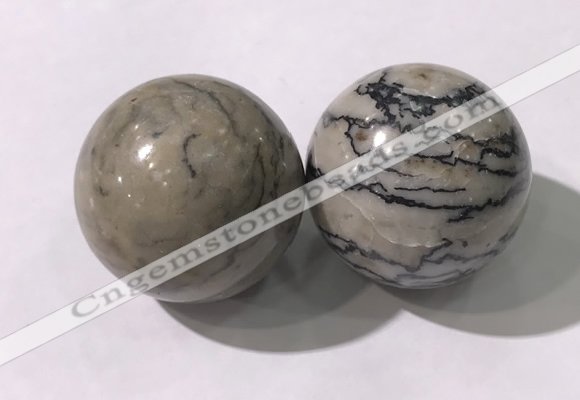 CDN1305 40mm round jasper decorations wholesale