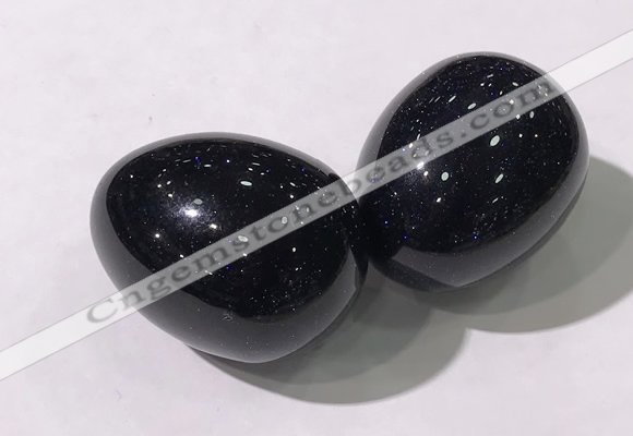 CDN1345 35*45mm egg-shaped blue goldstone decorations wholesale