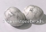 CDN1346 35*45mm egg-shaped white howlite decorations wholesale