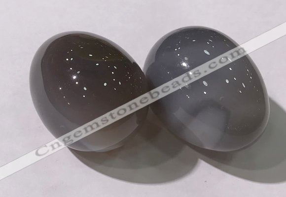 CDN1368 35*45mm egg-shaped grey agate decorations wholesale