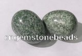 CDN1373 35*45mm egg-shaped green spot stone decorations wholesale