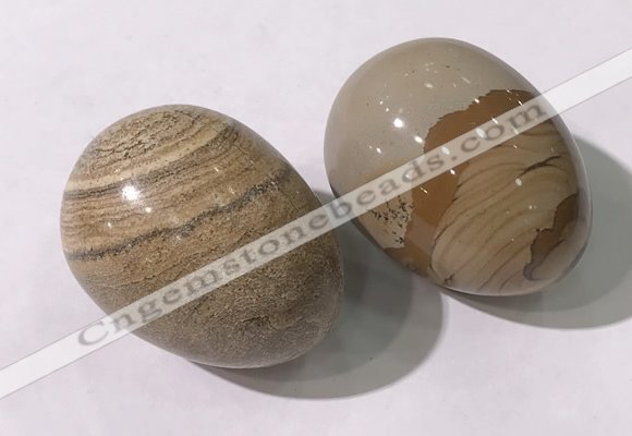 CDN1383 35*45mm egg-shaped picture jasper decorations wholesale