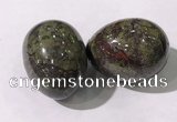 CDN1390 35*45mm egg-shaped dragon blood jasper decorations wholesale