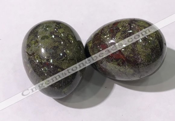 CDN1390 35*45mm egg-shaped dragon blood jasper decorations wholesale