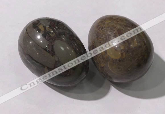 CDN1400 35*45mm egg-shaped tiger skin jasper decorations wholesale