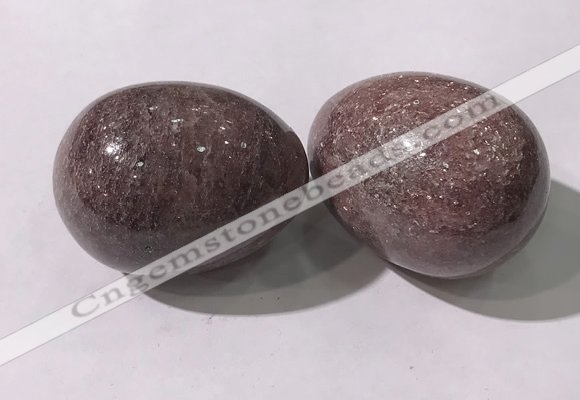 CDN1409 35*45mm egg-shaped red biotite decorations wholesale