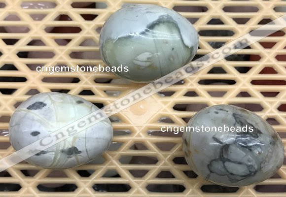 CDN318 30*40mm egg-shaped picasso jasper decorations wholesale