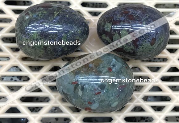 CDN323 30*40mm egg-shaped blood jasper decorations wholesale