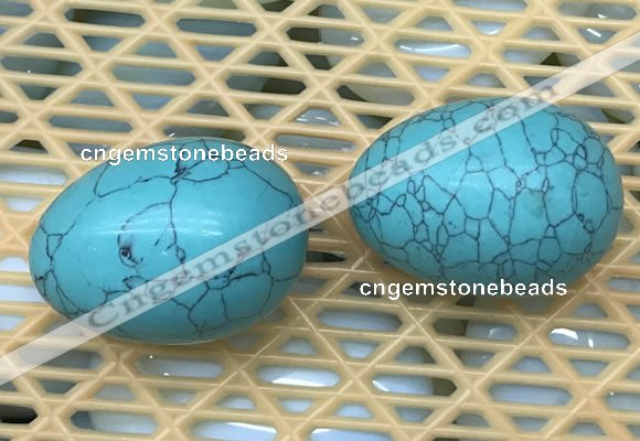 CDN342 35*50mm egg-shaped imitation turquoise decorations wholesale