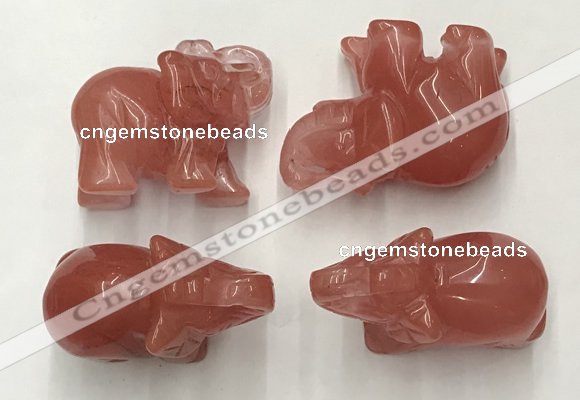 CDN385 20*40*30mm elephant cherry quartz decorations wholesale