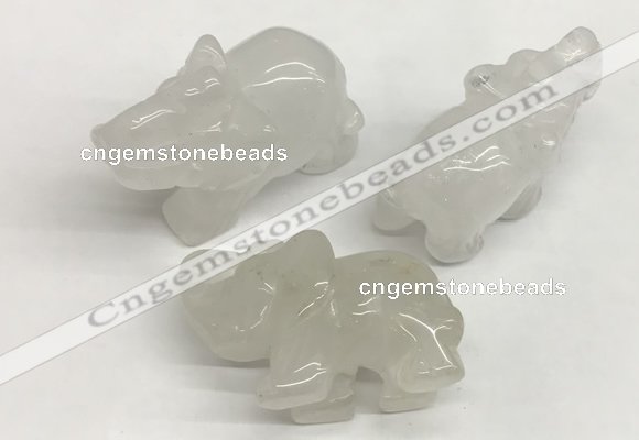 CDN402 25*50*35mm elephant white jade decorations wholesale