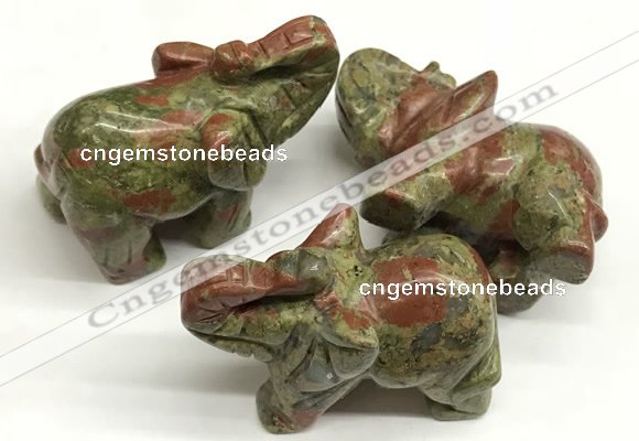 CDN413 25*50*35mm elephant unakite decorations wholesale