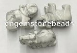 CDN416 25*50*35mm elephant white howlite decorations wholesale