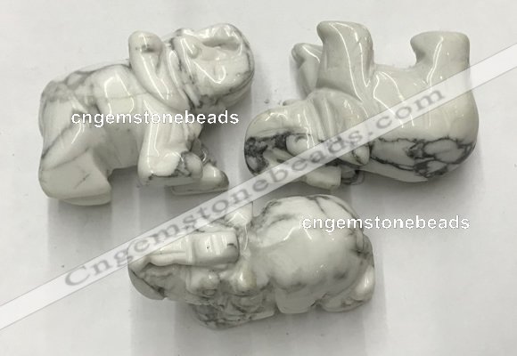 CDN416 25*50*35mm elephant white howlite decorations wholesale