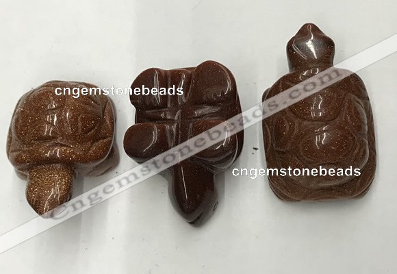 CDN439 28*45*22mm turtle goldstone decorations wholesale