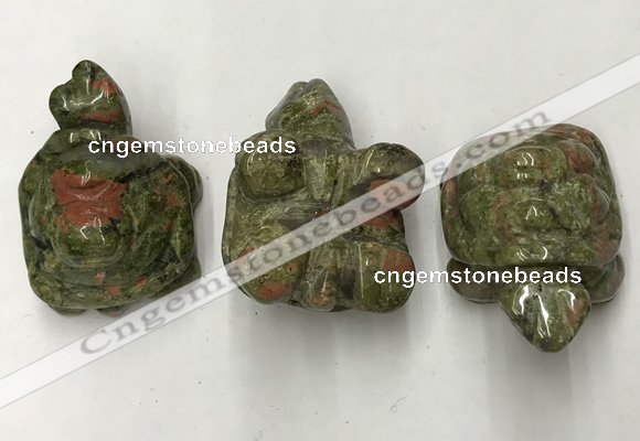 CDN442 28*45*22mm turtle unakite decorations wholesale