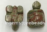 CDN459 38*55*28mm turtle unakite decorations wholesale