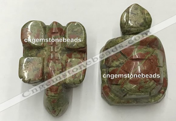 CDN459 38*55*28mm turtle unakite decorations wholesale