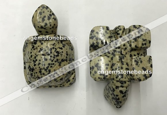 CDN461 38*55*28mm turtle dalmatian jasper decorations wholesale