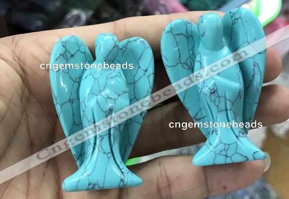 CDN493 35*50mm angel imitation turquoise decorations wholesale