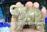 CDN516 33*65*45mm elephant unakite decorations wholesale