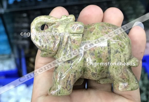 CDN516 33*65*45mm elephant unakite decorations wholesale