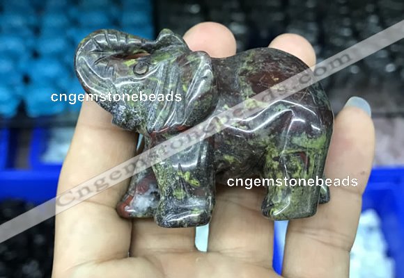 CDN517 33*65*45mm elephant dragon blood jasper decorations wholesale