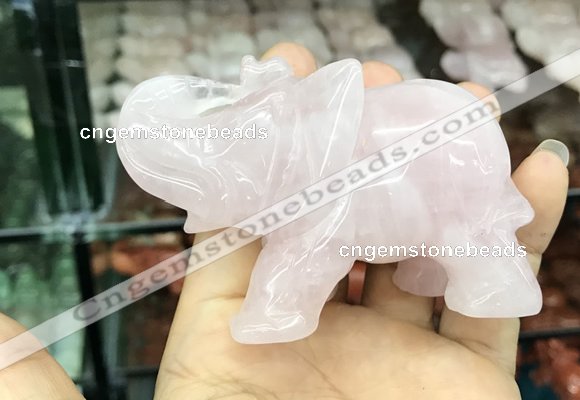 CDN530 35*80*55mm elephant rose quartz decorations wholesale