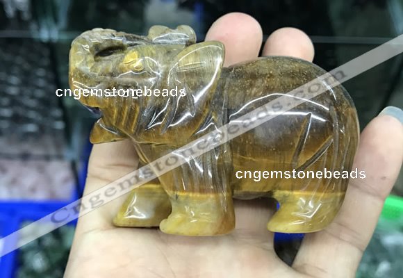 CDN535 35*80*55mm elephant yellow tiger eye decorations wholesale