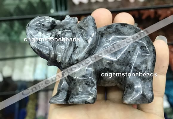 CDN536 35*80*55mm elephant black labradorite decorations wholesale