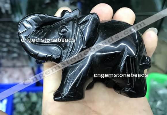 CDN537 35*80*55mm elephant black agate decorations wholesale