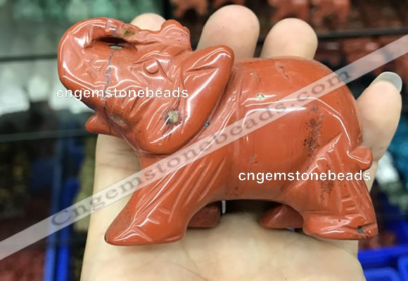 CDN538 35*80*55mm elephant red jasper decorations wholesale