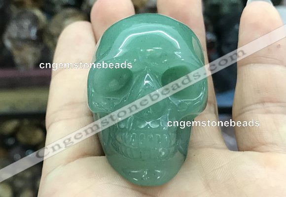 CDN563 35*50*40mm skull green aventurine decorations wholesale