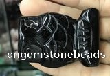 CDN577 35*50mm owl black agate decorations wholesale