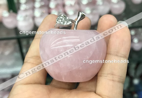 CDN596 32*45mm apple rose quartz decorations wholesale