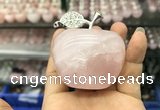 CDN597 40*55mm apple rose quartz decorations wholesale