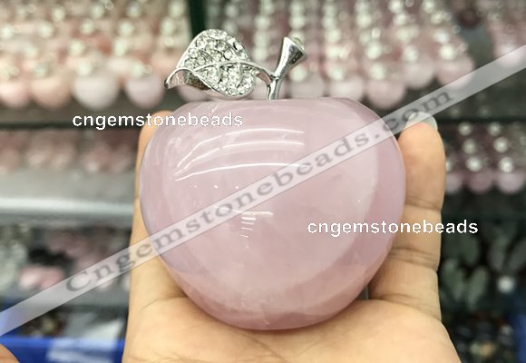 CDN598 55*65mm apple rose quartz decorations wholesale