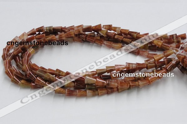 CDQ05 15.5 inches 8*11mm trumpet-shaped natural red quartz beads