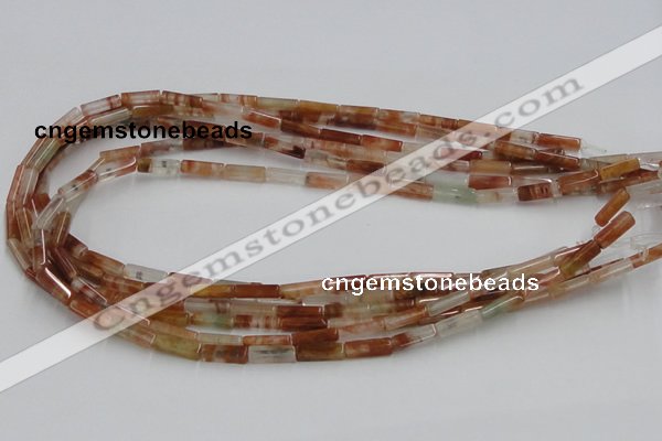 CDQ08 15.5 inches 4*13mm rectangle natural red quartz beads wholesale