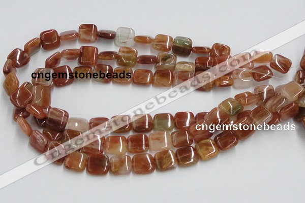 CDQ15 15.5 inches 6*6mm square natural red quartz beads wholesale