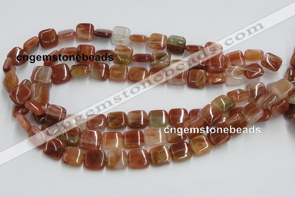 CDQ16 15.5 inches 10*10mm square natural red quartz beads wholesale