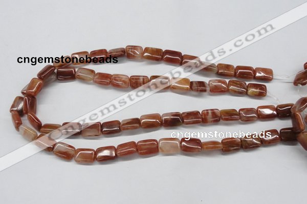 CDQ19 15.5 inches 8*10mm rectangle natural red quartz beads wholesale