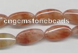 CDQ24 15.5 inches 10*17mm oval natural red quartz beads wholesale