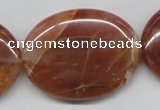 CDQ27 15.5 inches 30*40mm oval natural red quartz beads