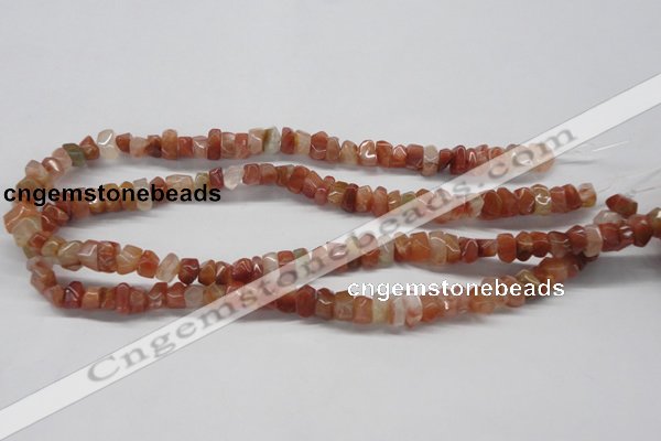 CDQ28 15.5 inches 7*10mm nugget natural red quartz beads