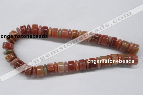 CDQ33 15.5 inches 5*16mm & 10*16mm rondelle natural red quartz beads